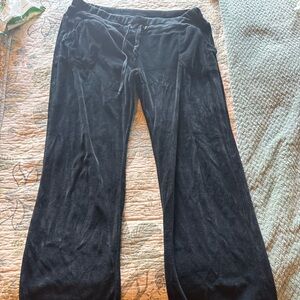 Cozy Black Velour MATERNITY  Track Pants (Size XL)
